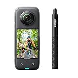 Insta360 Kit De Bastão De Selfie X3 - Câmera De Ação 360 Com Vídeo HDR Ativo 5-7K 360- Câmera De Lente única 4K- Impermeável- Estabilização FlowState- Tela Sensível Ao Toque De 2-3 Polegadas- Edição