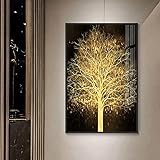 Instarry 5D DIY Pintura Diamante Kit Completo Grande Árvore Dourada Bordados Rhinestones Decorações De Parede 110x60 Cm