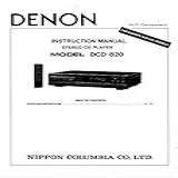 Instruction Manual For Denon DCD 820 CD Player Owners Instruction Manual Reprint