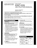 Instruction Manual For Kenwood KAC 526
