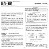Instruction Manual For Kenwood KR 80