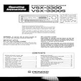 Instruction Manual For Pioneer Vsx-3300 Receiver Owners Instruction Manual Reprint