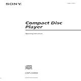 Instruction Manual For Sony CDP CX455 CD Player Owners Manual