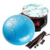 Instrumento Musical De Tambor De Língua De Aço 15 Cm 8 Notas De Mão Pan Steel Drums Instrumentos De Percussão De Bateria De Meditação Maior Com Marretas De Livro De Música Bolsa De Transporte