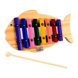 Instrumento Musical Infantil Metalofone Xilofone Peixe