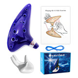 Instrumento Musical Ocarina Alto C De 12 Furos Com Suporte Em D