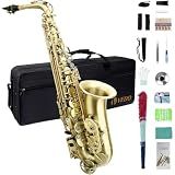 Instrumentos Musicais -Saxofone--Alto Em Mi- Profissional - H68 Latão Com Acabamento Bronzeado- Palhetas Premium E Chaves Pérola- Ideal Para Samba-Chorinho Em Escolas De Música Brasileiras