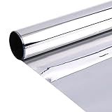 Insulfilm Decorativo Para Vidro Casa Porta Janela Box Blindex Impermeável Prata Espelhado 2m X 50cm 