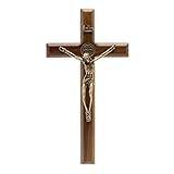 Intercession Crucifixo De Cruz De Madeira De Parede 19 Cm Ouro Antigo 