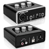 Interface De Áudio- Placa De Audio- Placa De Audio- De Som Audio Mixer- Interface De Áudio USB- Som Profissional De Canal Autônomo- Alimentação Gantasma De 48V- 30KHZ- 100dB Faixa Dinâmica