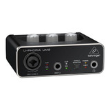 Interface De Áudio Behringer U phoria Um2 2x2 Usb