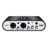 Interface De Áudio Icon Usb midi 2 Canais Compatível Celular Cor Preto