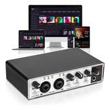 Interface De Áudio Profissional 24 Bits Placa De Som Pc