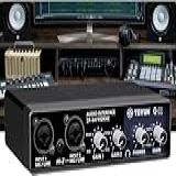 Interface De Áudio Usb Q-22 Gravação 24bits Placa De Som Profissional TEYUN Q22 Com USB 2-0- 24bits-192kHz E Fonte Fantasma 48V - Ideal Para Gravação Musical- Podcasts- Transmissões Ao Vivo E KTV