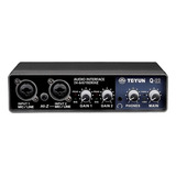 Interface De Áudio Usb Q 22 Gravação 24bits Placa De Som