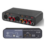Interface De Áudio Usb Q 26 Gravação 32bits Placa De Som Dsp