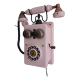 Interfone E Telefone Antigo Lord De Parede Digital Rosa