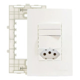 Interruptor 3 Teclas Simples E Tomada 10 20a 4x2 Sleek Mg