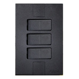 Interruptor Apagador 3 Teclas Simples Modular Preto Fosco 3s