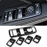 Interruptor De Controle De Janela De Porta De Carro Capas De Acabamento De Moldura De Botão Compatíveis Com Mercedes Benz CLA CLS GLA GLE GLK GLS ML GL A B C E Class W204 X204 Padrão De Fibra De
