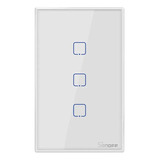Interruptor Inteligente Wifi Sonoff 3 Botões Touch T0us3c Alexa Google Automação Branco