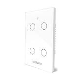 Interruptor Inteligente Zigbee- Interruptor Smart Sem Fio Doméstico Multifuncional- Controle Remoto De Eletrodomésticos Por Celulares- Controle Por Voz- Com Neutro -4 Botões- Branco-