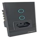 Interruptor Inteligente Zigbee De 2 Botões E 1 Tomada 20A Tuya Smart Life NovaDigital 20A Automação Compatível Com Alexa
