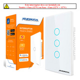 Interruptor Inteligente Zigbee Novadigital 3 Botões Touch Tuya Smart Life Alexa 110v 220v Branco