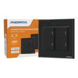 Interruptor Inteligente Zigbee Novadigital 4 Teclas Físicas 4x4 Tuya Smart Life Alexa Google 110v 220v Preto