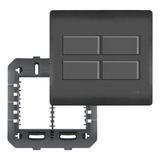 Interruptor Simples 4 Teclas 10a 4x4 Habitat Black Fame
