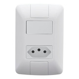Interruptor Simples 6a 1 Tomada 10a Aria Tramontina Cor Branco