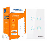 Interruptor Smart Touch Led 4 Botões Zigbee Alexa E Google