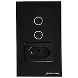 Interruptor Tomada Wi Fi Touch 2 Botões Inteligente NovaDigital IT WK 02 2C Preto