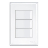 Interruptor Triplo Simples 4x2 16a Branco Evidence Fame