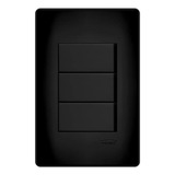 Interruptor Triplo Simples 4x2 Black Preto Fosco Fame 4051