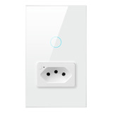 Interruptor Wifi Tomada Vidro Touch Inteligente 1 Botão Tuya