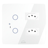 Interruptor Wifi Touch 2 Botões + 2 Tomadas 20a Branco 4x4