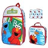 INTIMO Vila Sésamo ABC Cookie Monster Elmo 3 PC Mochila Lancheira Bolsa Lápis