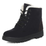 Inverno Novo Tamanho Grande Botas Neve Quentes Salto Baixo