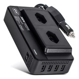 Inversor 12v 220v Tensão Veicular 300w Conversor 4 Porta Usb