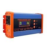Inversor De Onda Senoidal Pura 500W DC 12V 24V Para AC 220V Conversor De Potência Máxima 1000W Inversor De Carro Com Display LCD Inversor De Energia Para Caminhão De Laptop Doméstico 12V 220V 
