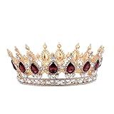 Ipetboom Tiara De Noiva De Strass Enfeite De Cabeça Tiara De Noiva Vintage Tiara De Cristal Coroa De Debutante Pérola De Cabelo Anel De Cabelo Joalheria Chapelaria Liga Roxo
