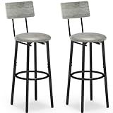 IRCPEN Bancos De Bar Com Encosto Bancos Altos De Cozinha Com Encosto Bancos De Balcão Cadeiras De Bar Com Encosto Apoio Para Os Pés Assento Industrial Para Sala De Jantar Coz 12 8 P X 12 8 L X