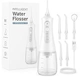 Irrigador Oral Bucal Alta Potência 130 PSI - 3 Modos De Jato Bucal- Reservatório 200ml- Carregamento Bivolt- 5 Ponteiras- Sem Fio- Manual Do Usuário Em Português -Branco-