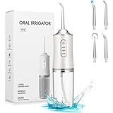 Irrigador Oral De Limpeza Profunda Portátil Eletrico Sem Fio Jato De água Supersônico 3 Modos Diferentes Com 4 Bicos De Limpeza E Tanque De 220ml Aparelho Ortodôntico Enxaguador Bucal Premium