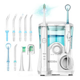 Irrigador Oral Dental Bucal Fixo De Mesa Bivolt Com Escova De Dente Elétrica Water Pick Cor Branco