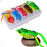 Isca Artificial Sapinho Sapo Kit 5 Un Frog Rã Anti Enrosco