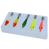 Isca Artificial Zangarilho Luminoso Lula Bruxinha 7cm Kit5pç