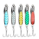 Isca De Pesca De Metal 5 Pçs Colorido Lantejoulas Metal Artificial Isca De Pesca Mar Equipamento De Pesca Iscas Duras Com Ganchos