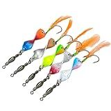 Iscas De Pesca De Robalo De Lantejoulas Iscas Giratórias Para Pesca De Robalo Iscas De Pesca Iscas De Pesca De Metal Iscas Giratórias 5 Peças Iscas De Lantejoulas Ganchos De Pesca Kit De Equip